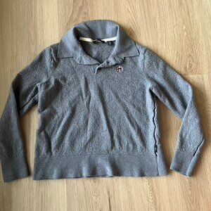 ** Ted Baker Small Merino Wool Lightweight Polo Sweater Crest Detail logo